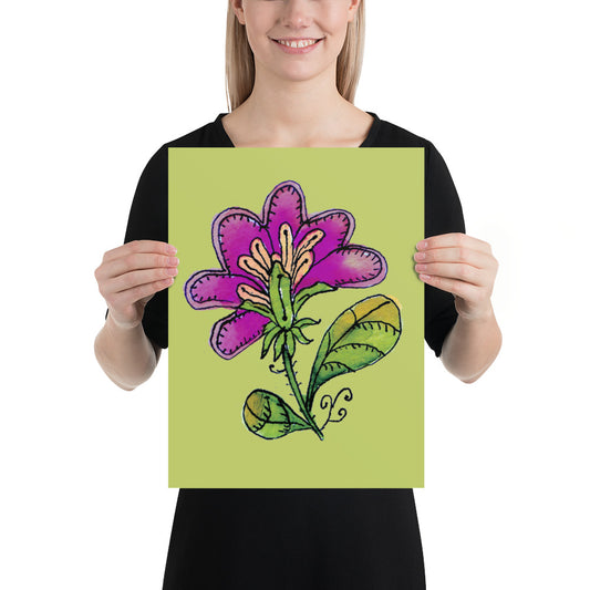 Wildflower Purple Petal Design Print 12 X 16