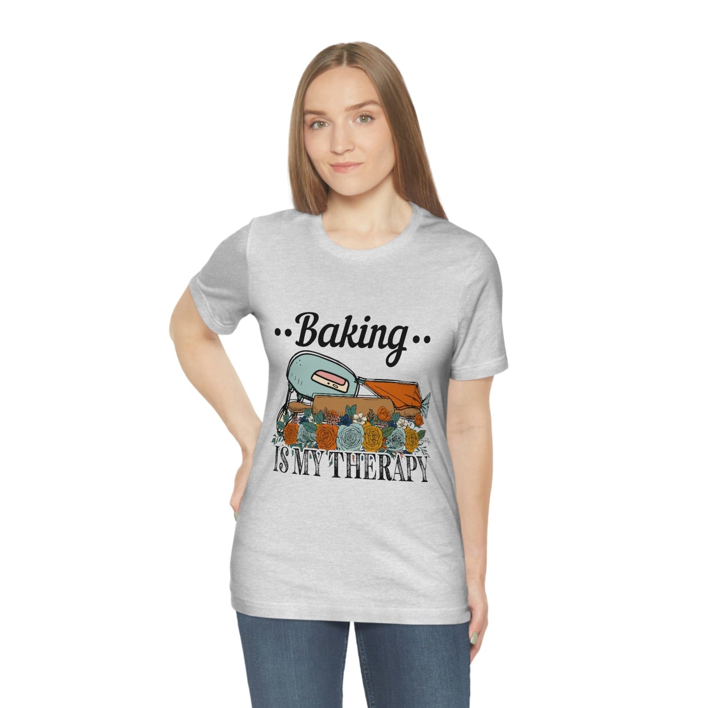 Baking Is My Therapy Jersey Short Sleeve Tee