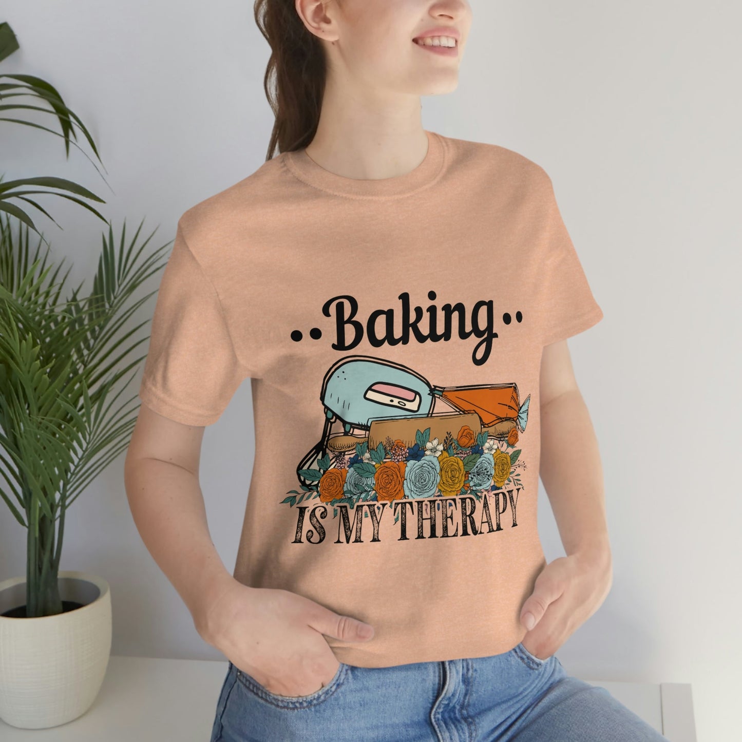 Baking Is My Therapy Jersey Short Sleeve Tee