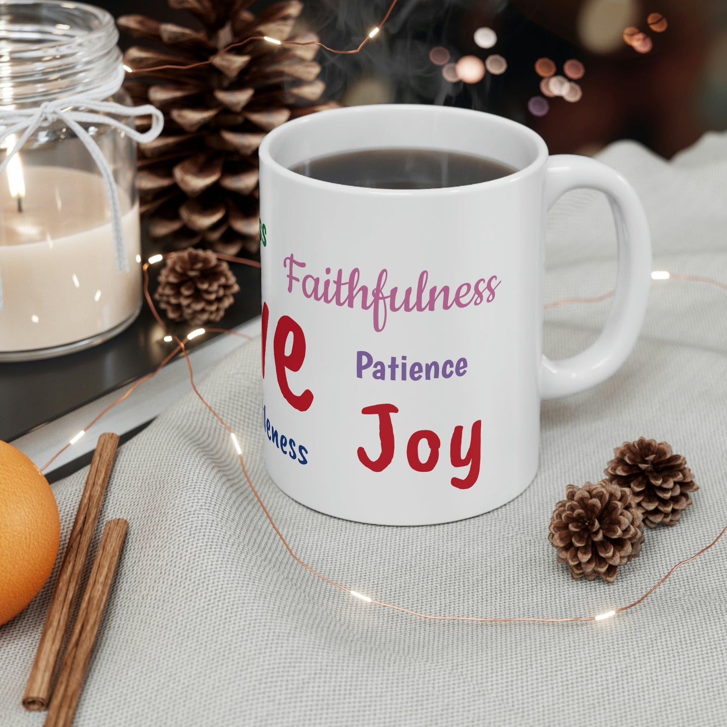 Fruits of the Spirit Christian Ceramic Coffee Mug 11oz