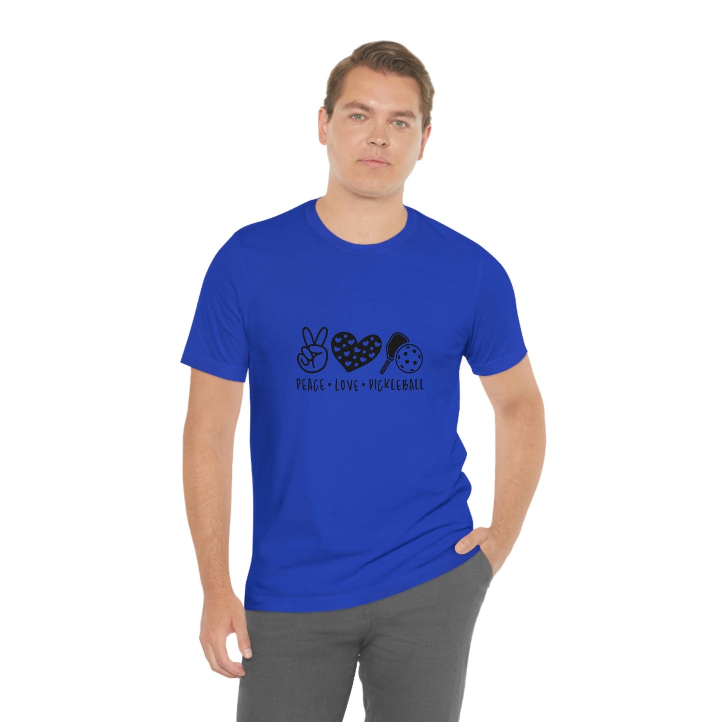 Peace Love and Pickleball Unisex Jersey Short Sleeve Tee