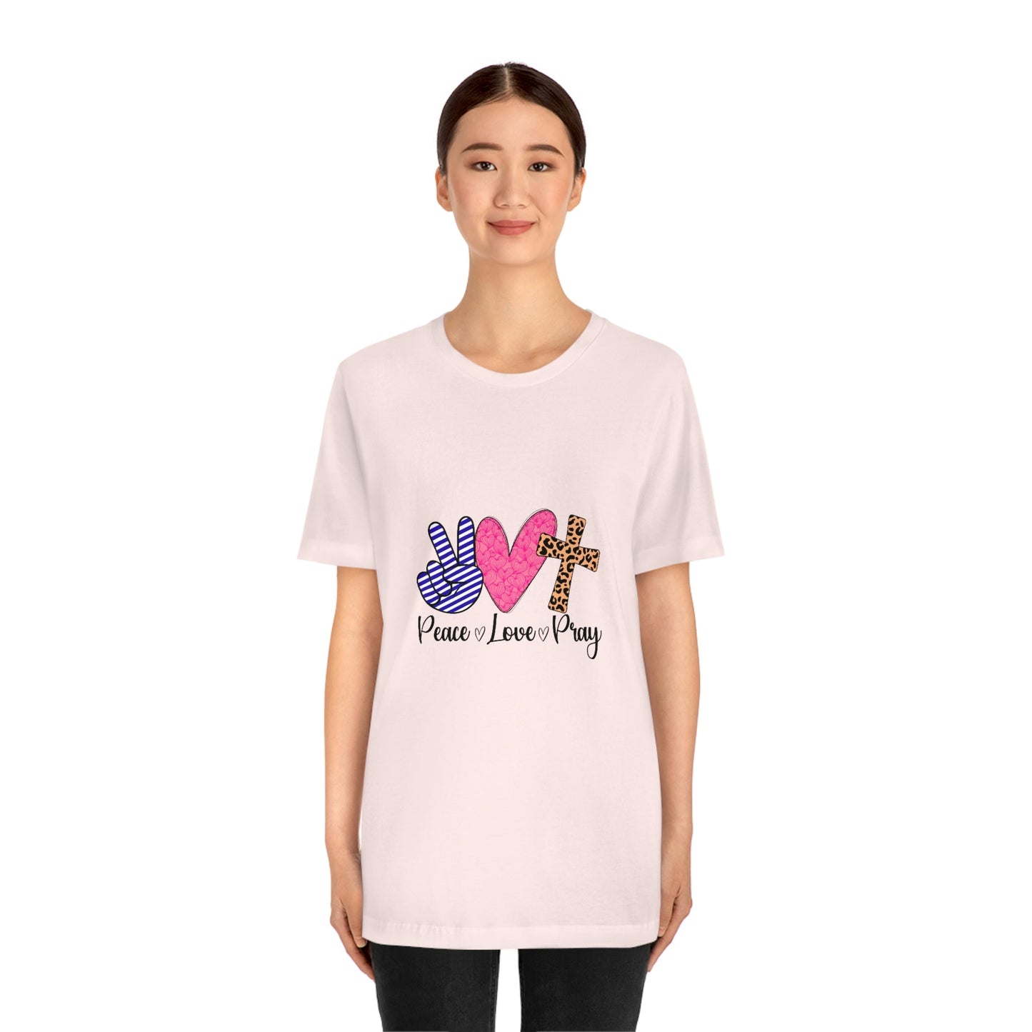 Peace Love and Pray Unisex Jersey Short Sleeve Tee