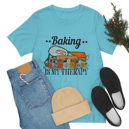 Baking Is My Therapy Jersey Short Sleeve Tee