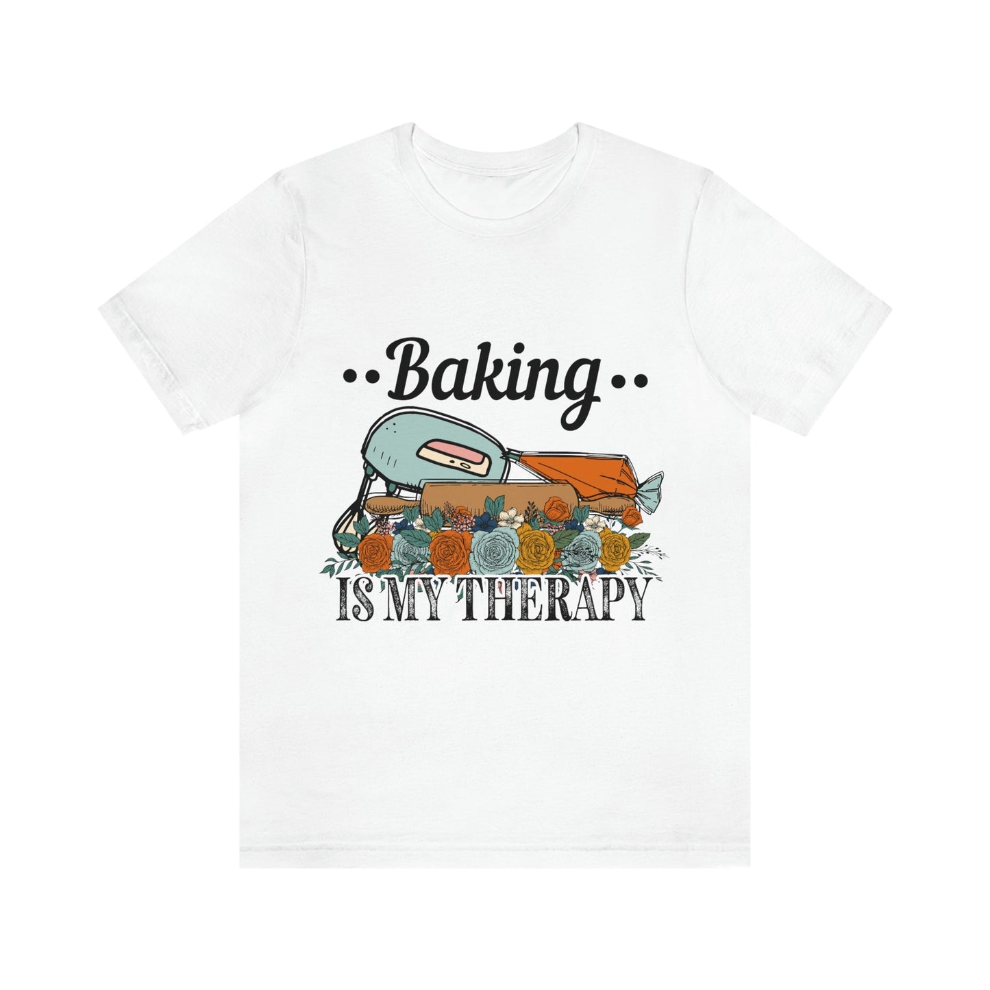 Baking Is My Therapy Jersey Short Sleeve Tee