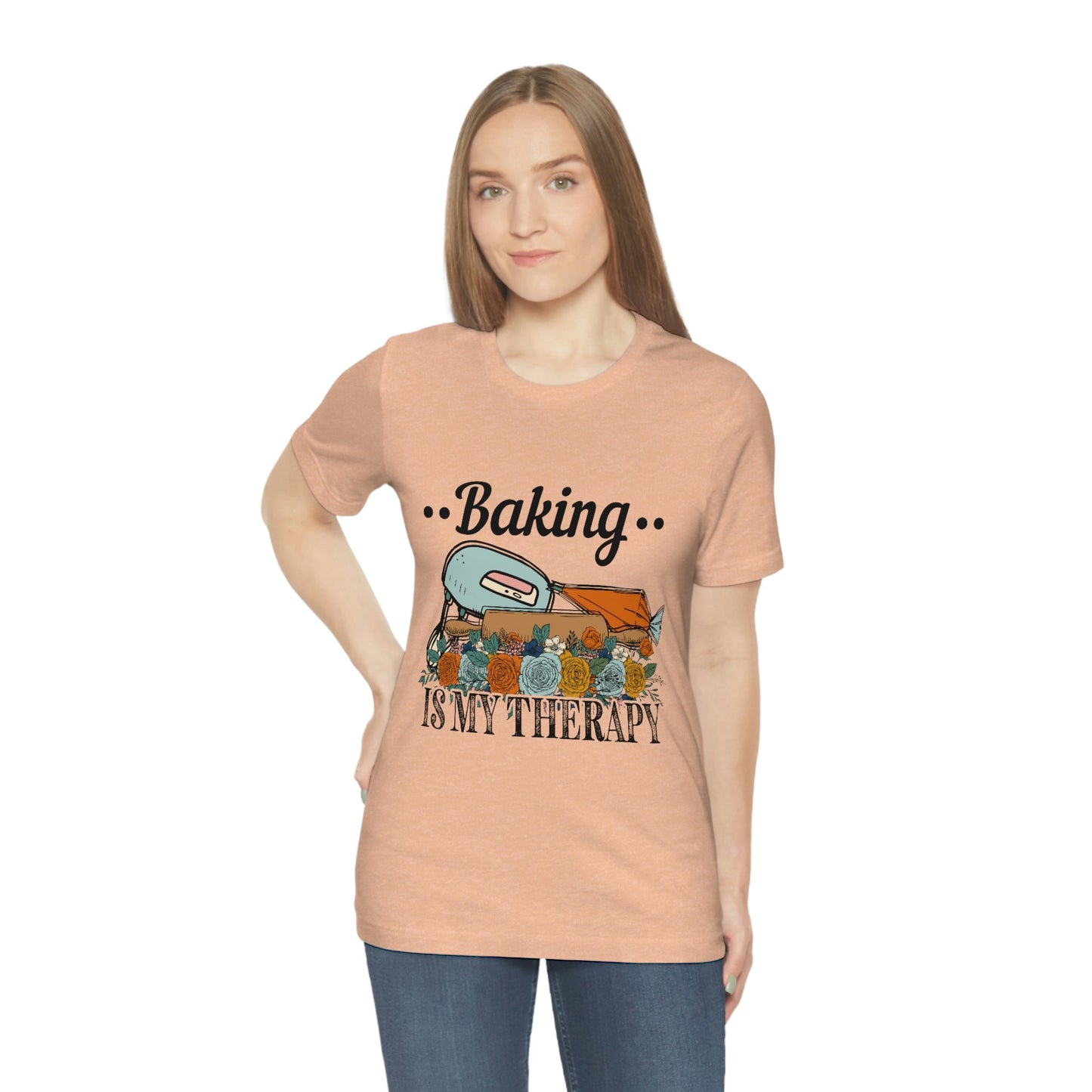 Baking Is My Therapy Jersey Short Sleeve Tee
