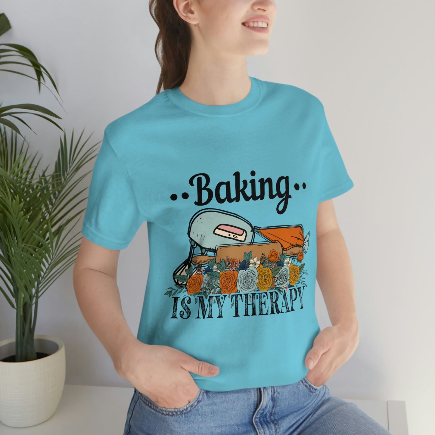 Baking Is My Therapy Jersey Short Sleeve Tee