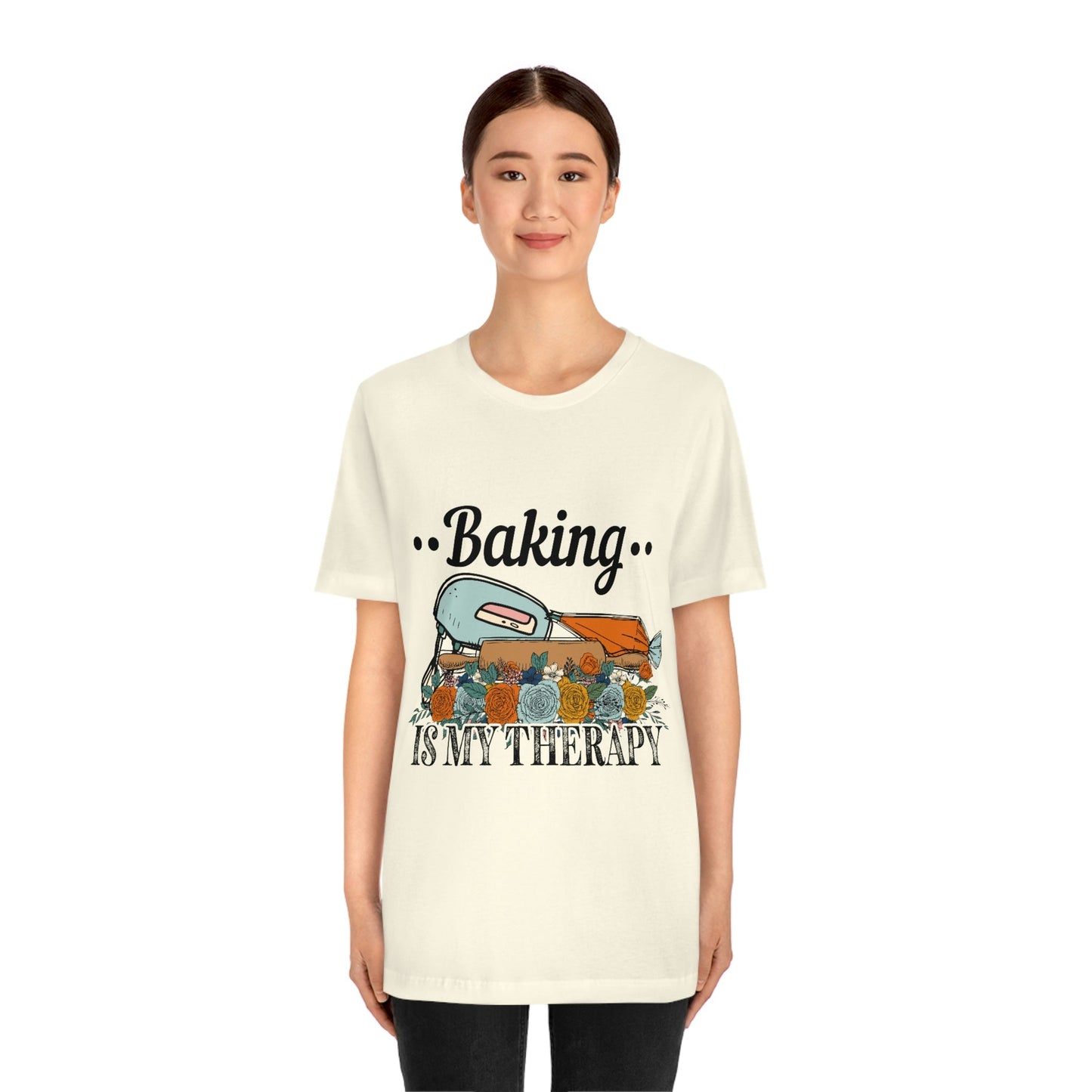 Baking Is My Therapy Jersey Short Sleeve Tee