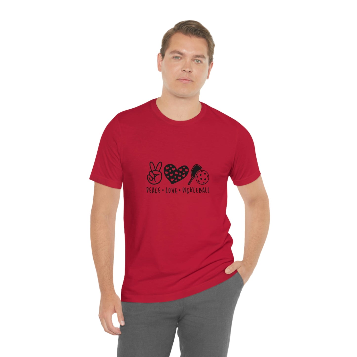 Peace Love and Pickleball Unisex Jersey Short Sleeve Tee