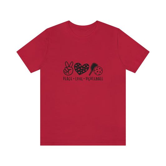 Peace Love and Pickleball Unisex Jersey Short Sleeve Tee