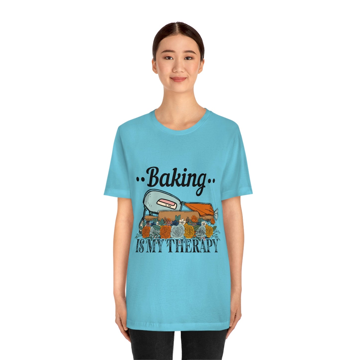 Baking Is My Therapy Jersey Short Sleeve Tee