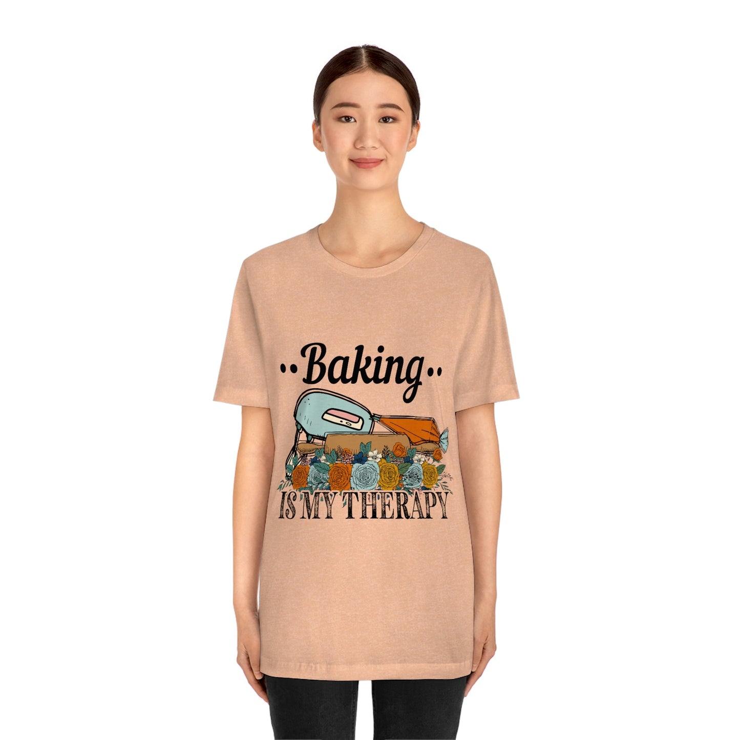 Baking Is My Therapy Jersey Short Sleeve Tee