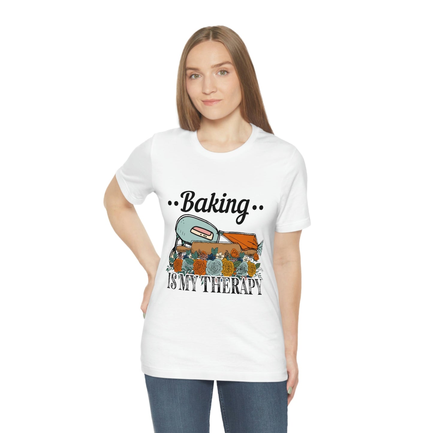Baking Is My Therapy Jersey Short Sleeve Tee