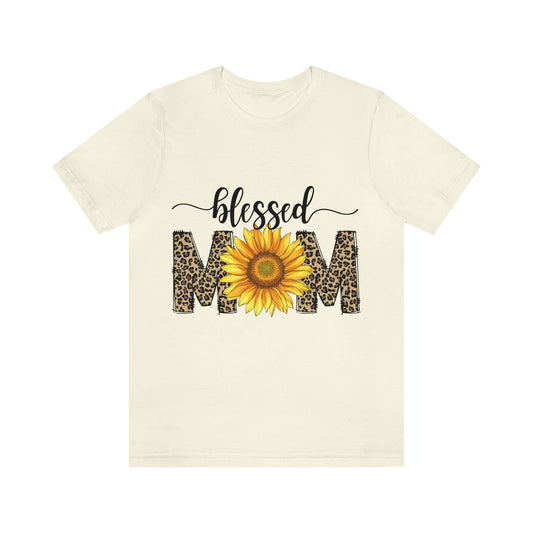 Blessed Mom Sunflower Jersey Short Sleeve Tee, Mother's Day gift, Mom gift, Mom Birthday, Mom t-shirt, Mother's Day shirt