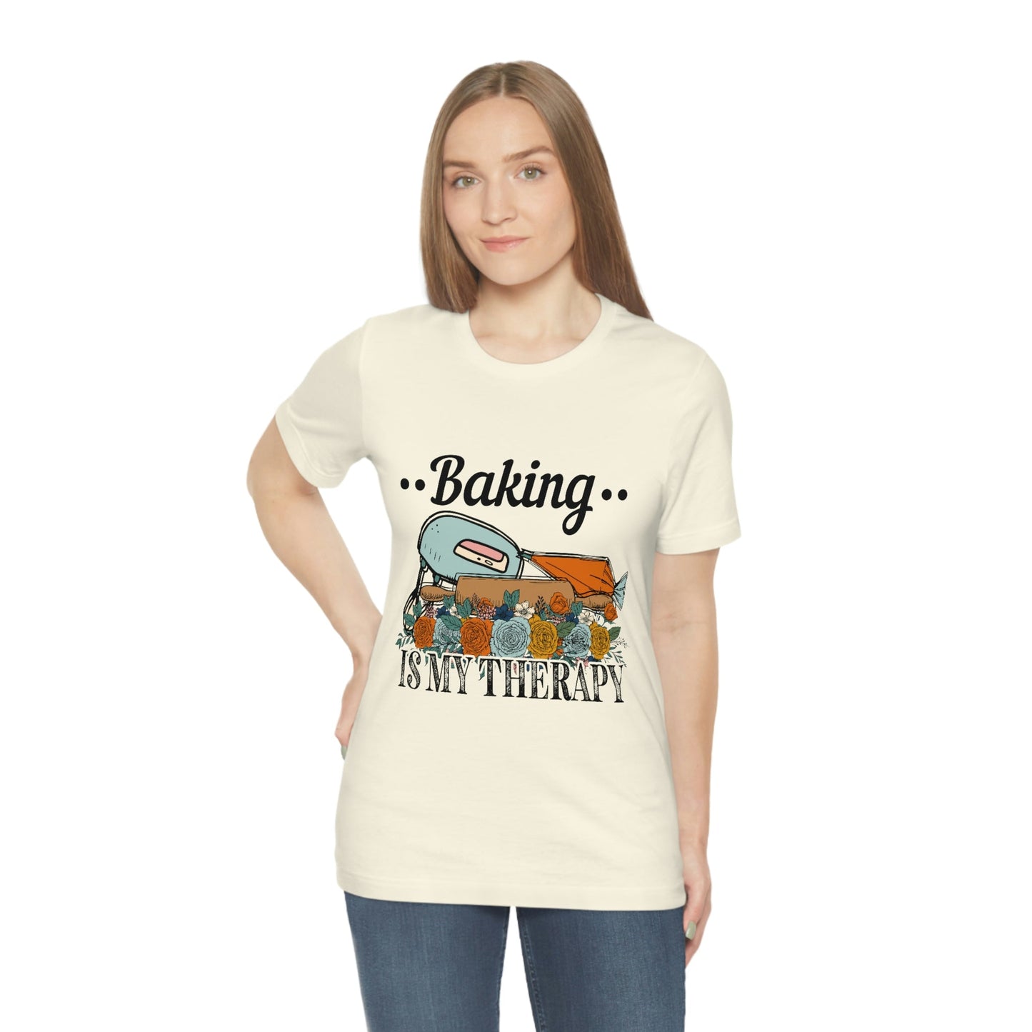 Baking Is My Therapy Jersey Short Sleeve Tee