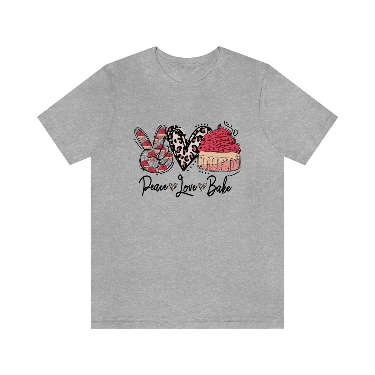 Peace Love and Bake Unisex Jersey Short Sleeve Tee