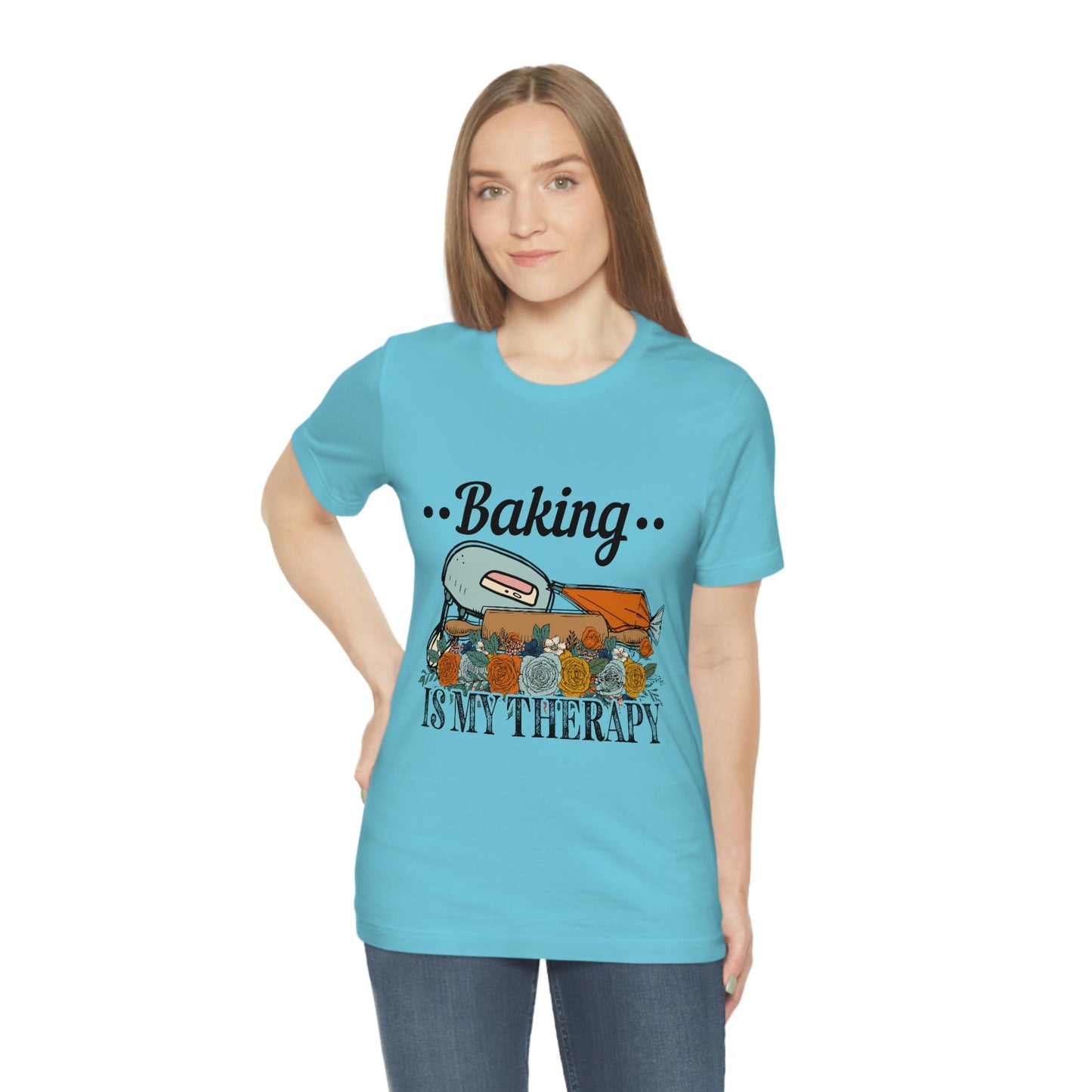 Baking Is My Therapy Jersey Short Sleeve Tee