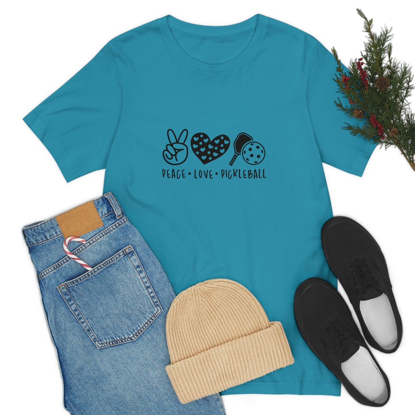 Peace Love and Pickleball Unisex Jersey Short Sleeve Tee