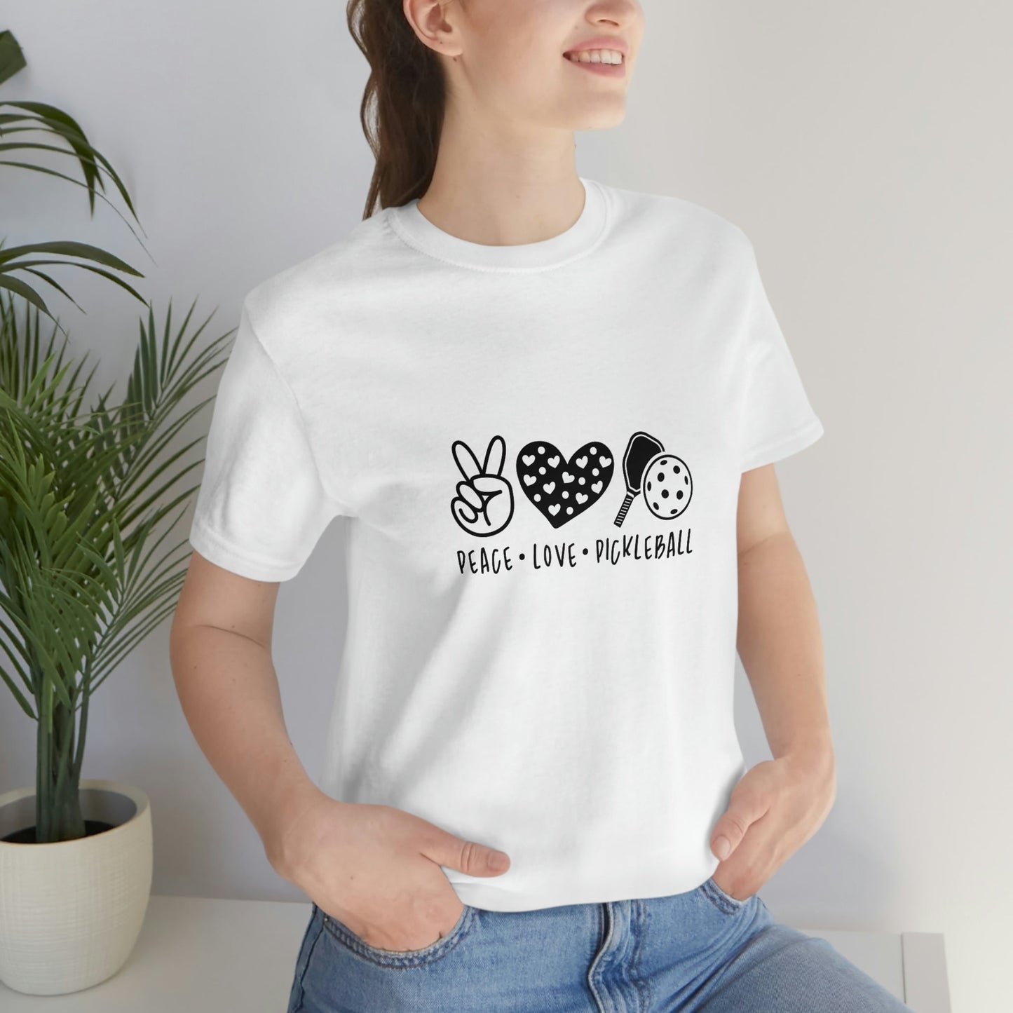 Peace Love and Pickleball Unisex Jersey Short Sleeve Tee
