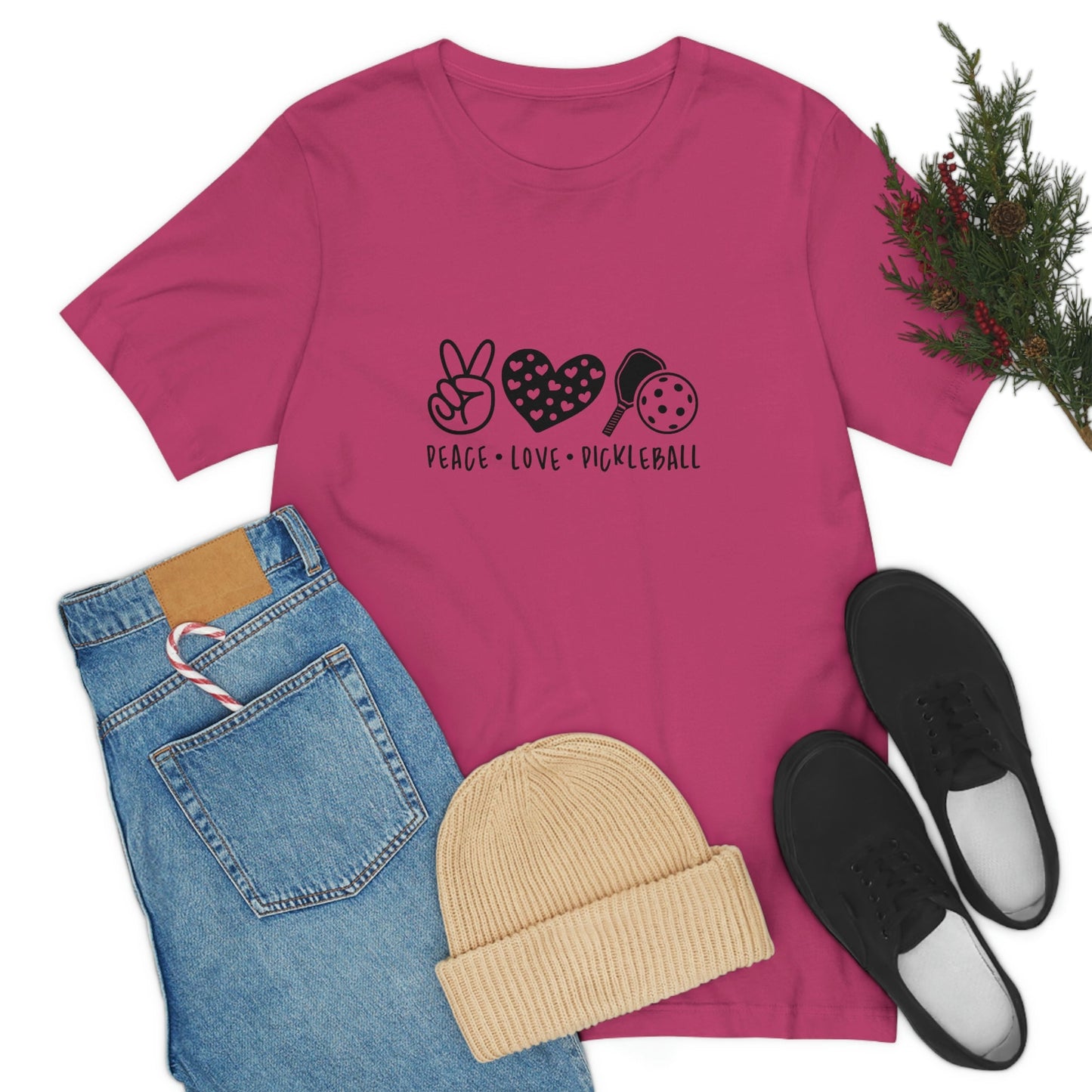Peace Love and Pickleball Unisex Jersey Short Sleeve Tee