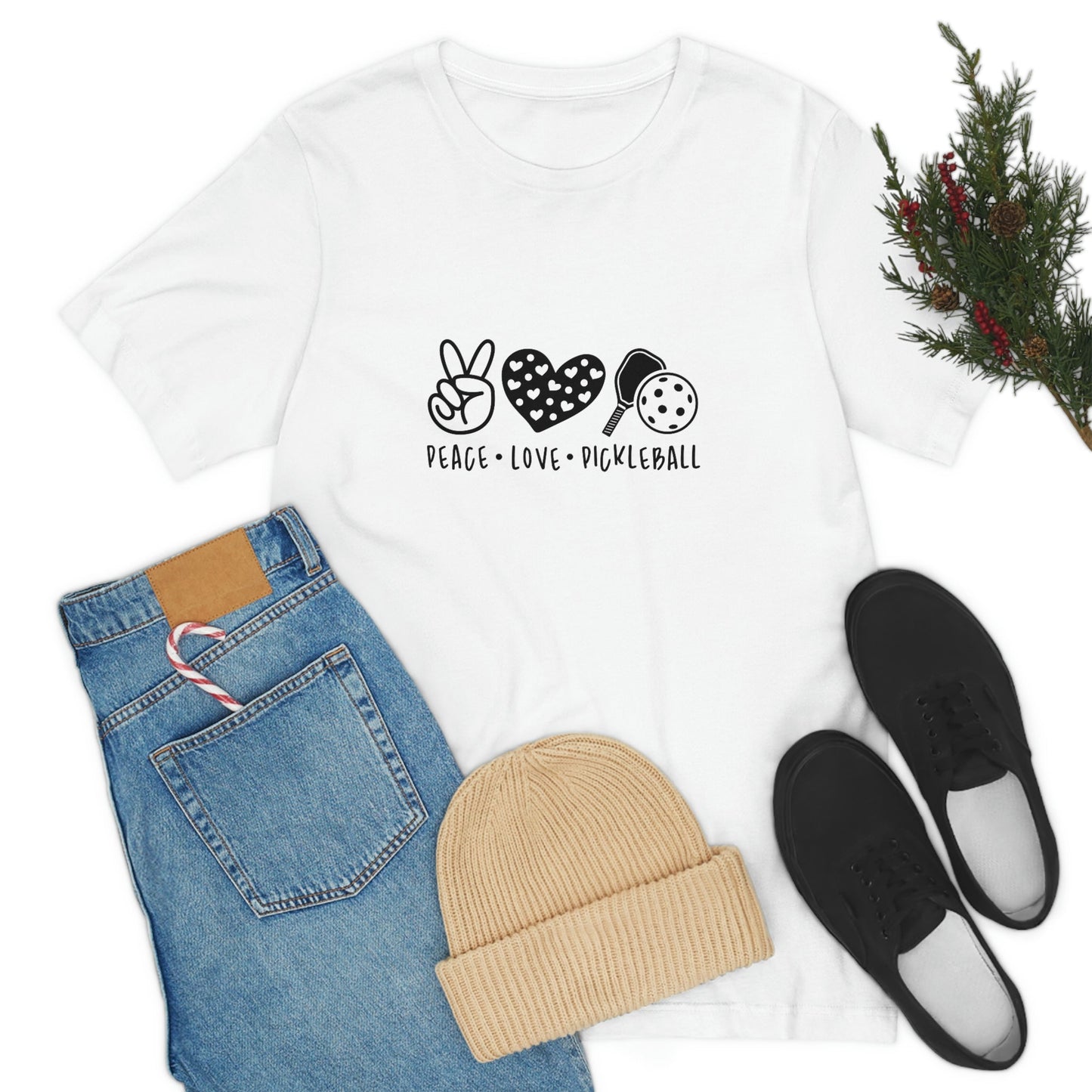 Peace Love and Pickleball Unisex Jersey Short Sleeve Tee