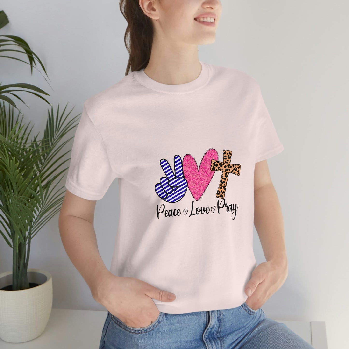 Peace Love and Pray Unisex Jersey Short Sleeve Tee