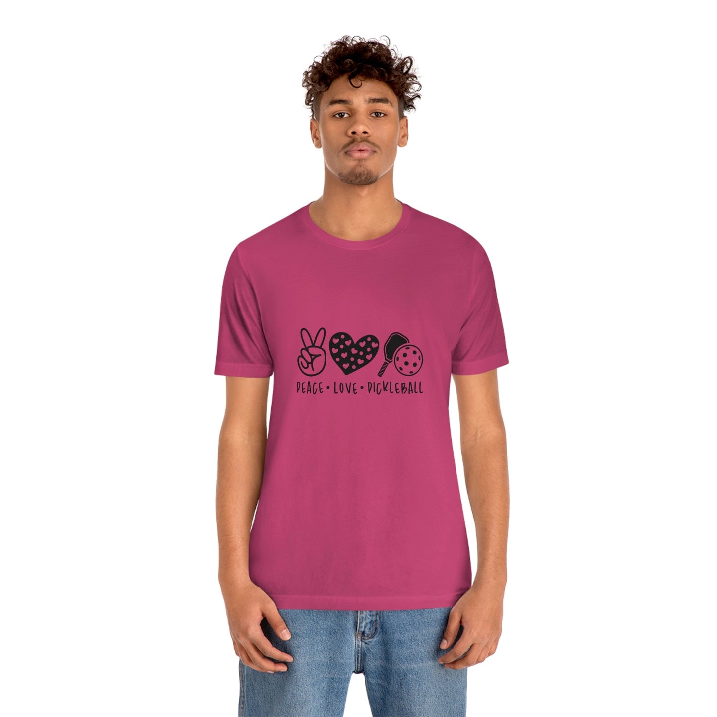 Peace Love and Pickleball Unisex Jersey Short Sleeve Tee