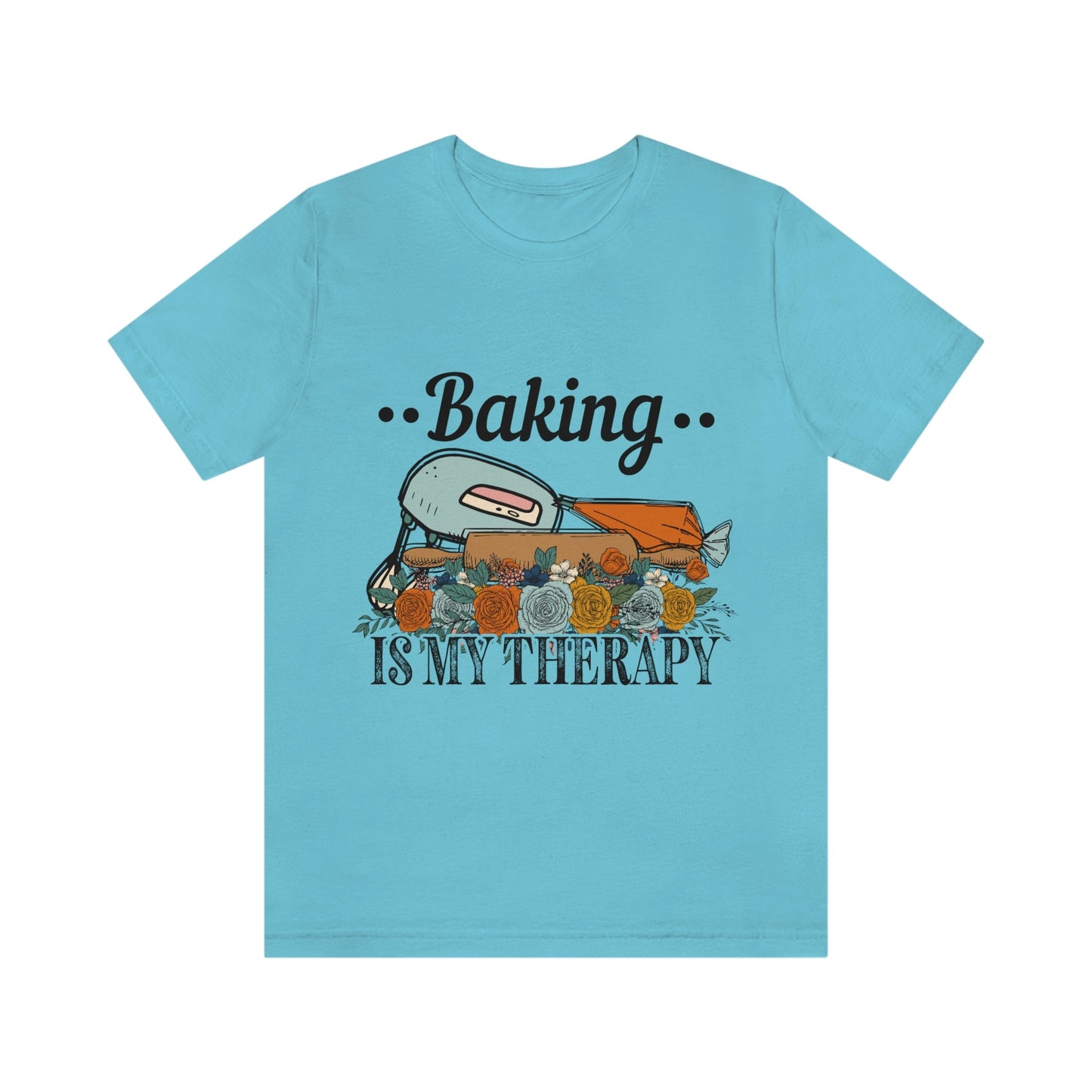 Baking Is My Therapy Jersey Short Sleeve Tee