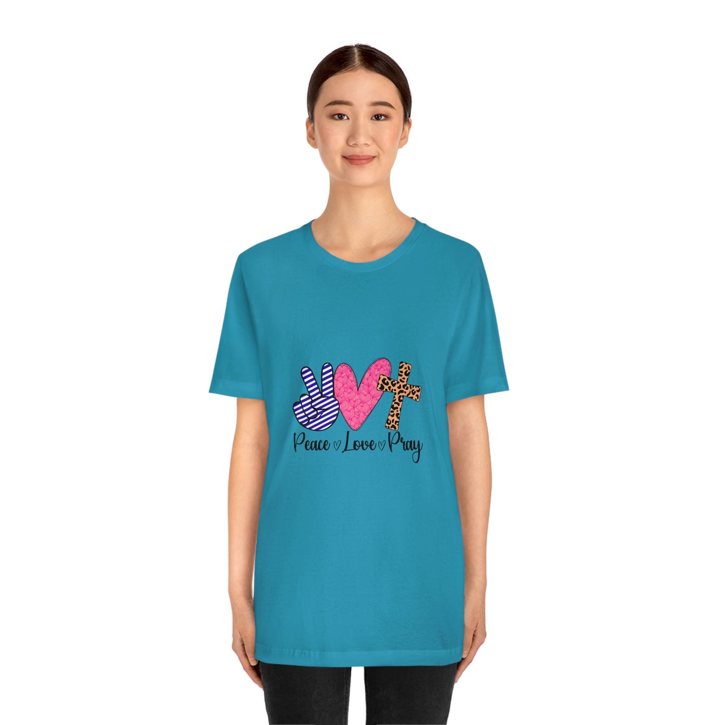Peace Love and Pray Unisex Jersey Short Sleeve Tee