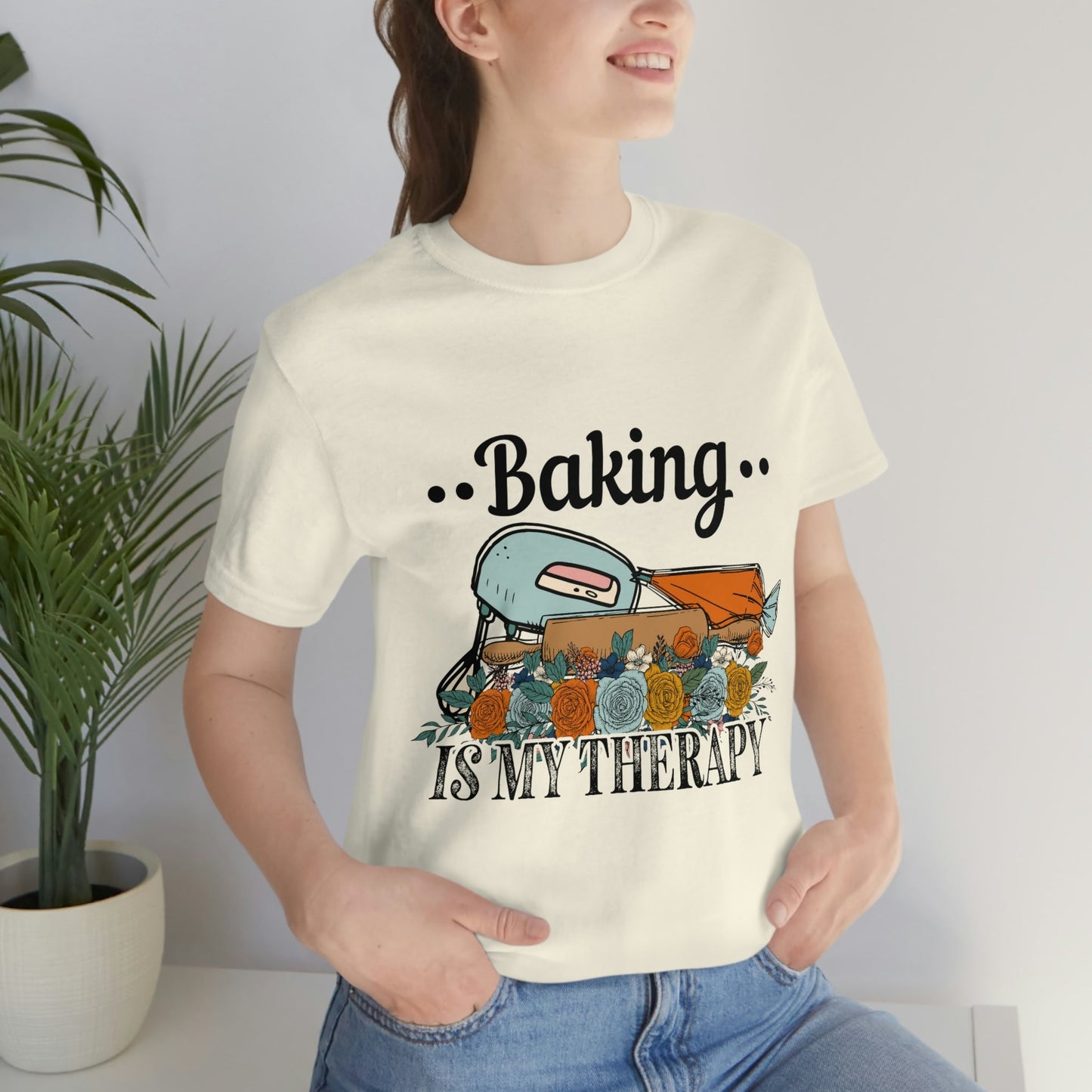 Baking Is My Therapy Jersey Short Sleeve Tee