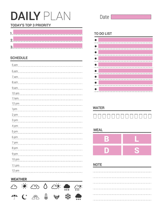 Digital Daily Planner Printable PDF (6X9 100 pages)