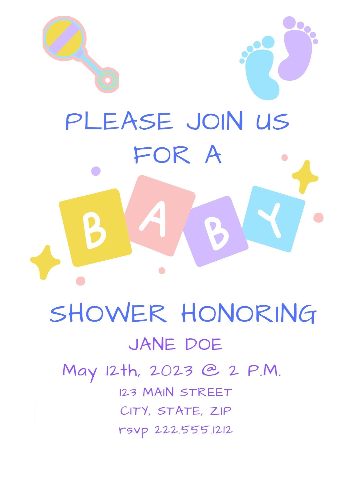 Adorable Baby Boy Announcements (5x7) Digital (Personalize)