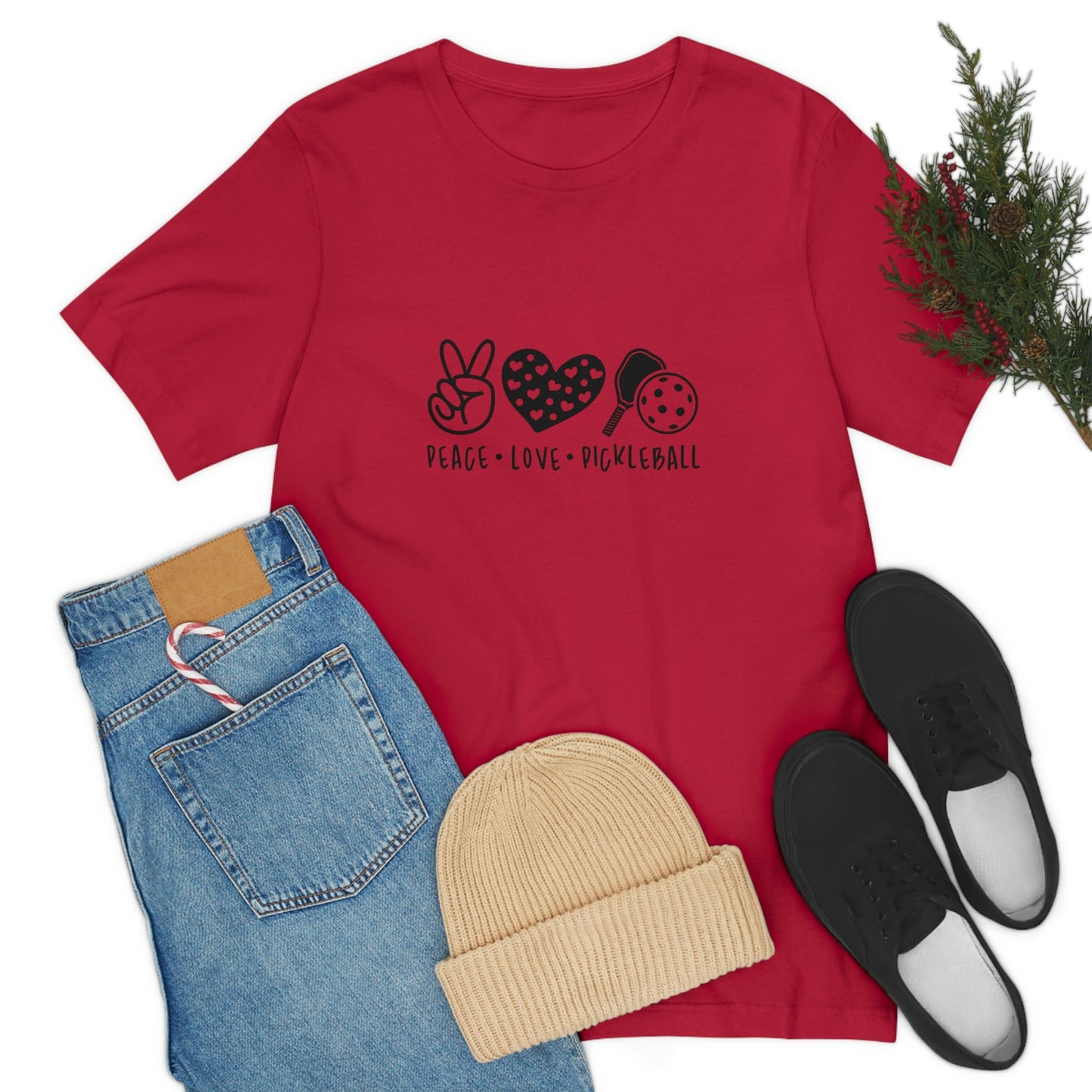 Peace Love and Pickleball Unisex Jersey Short Sleeve Tee