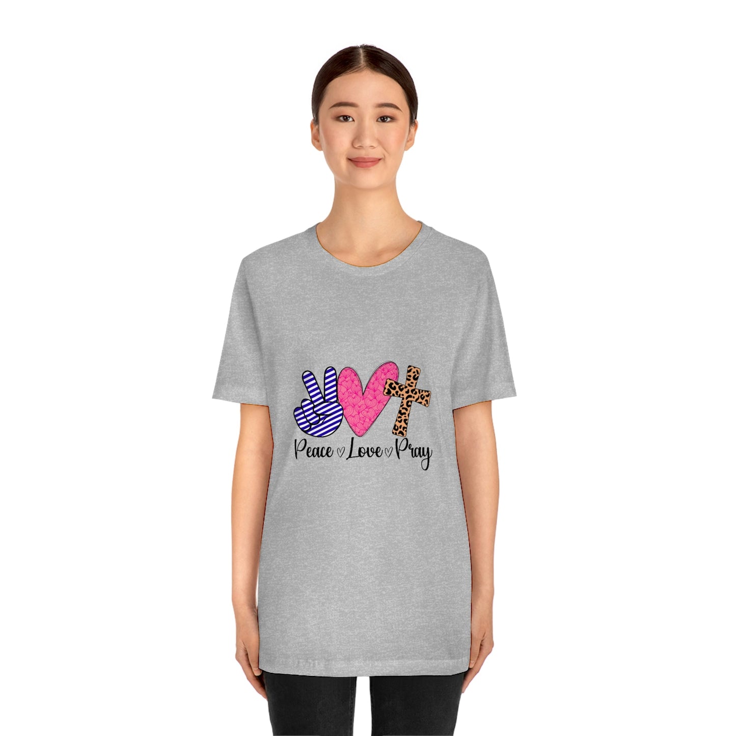 Peace Love and Pray Unisex Jersey Short Sleeve Tee