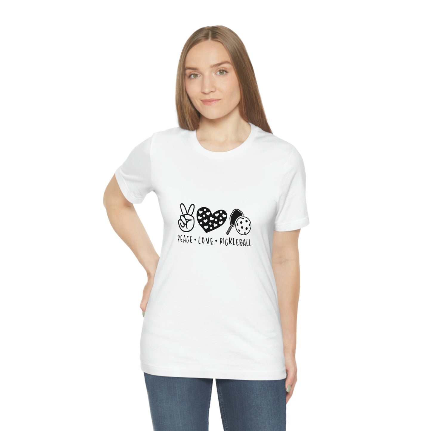 Peace Love and Pickleball Unisex Jersey Short Sleeve Tee