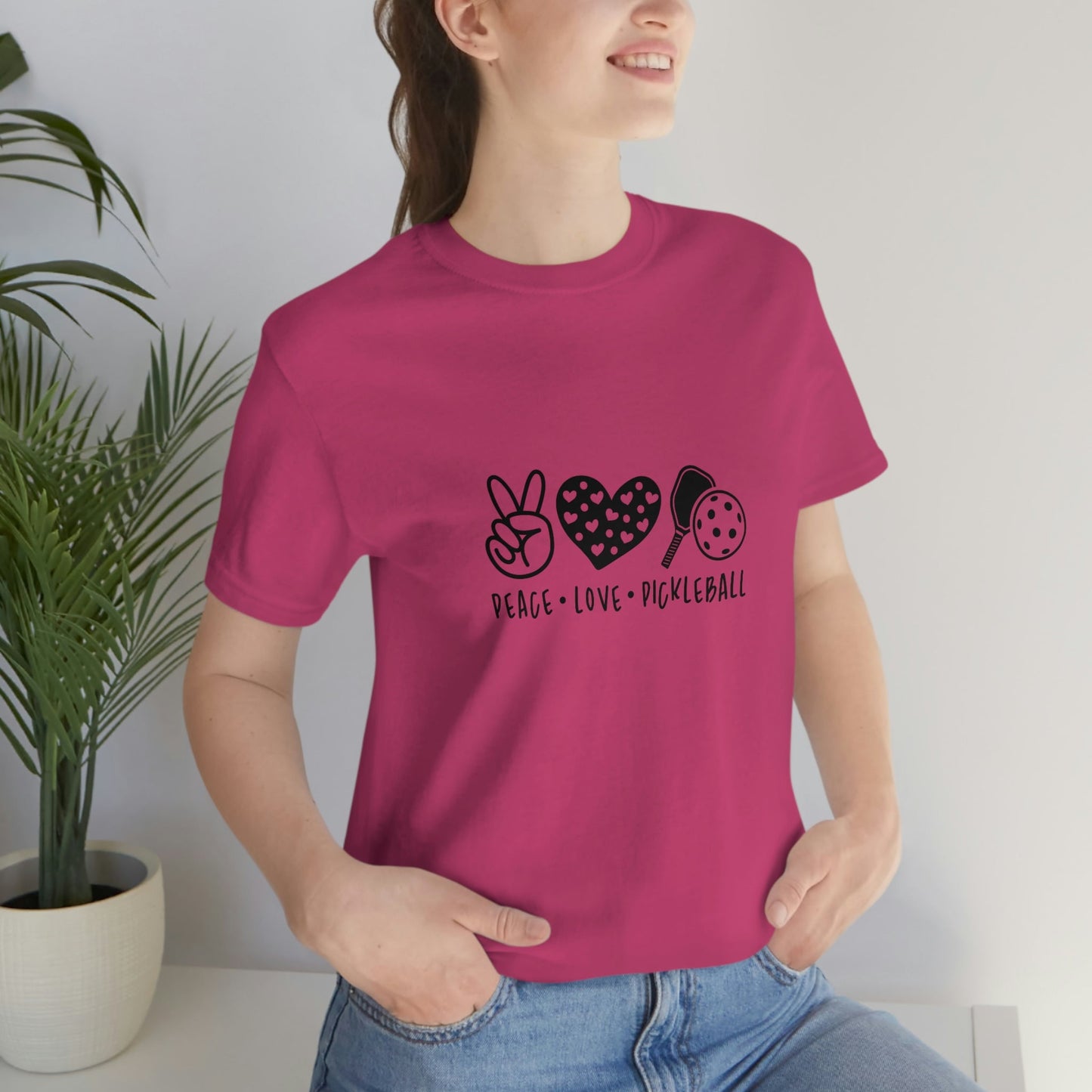 Peace Love and Pickleball Unisex Jersey Short Sleeve Tee