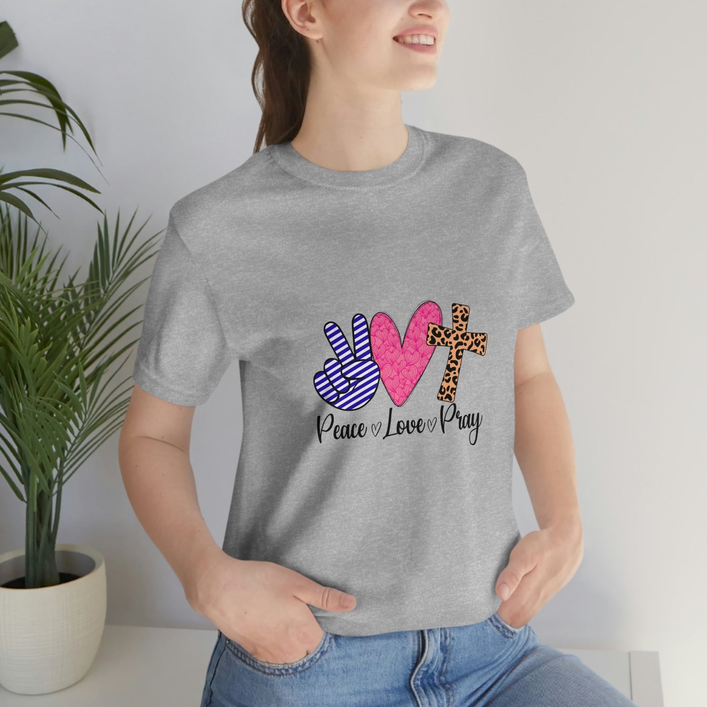 Peace Love and Pray Unisex Jersey Short Sleeve Tee