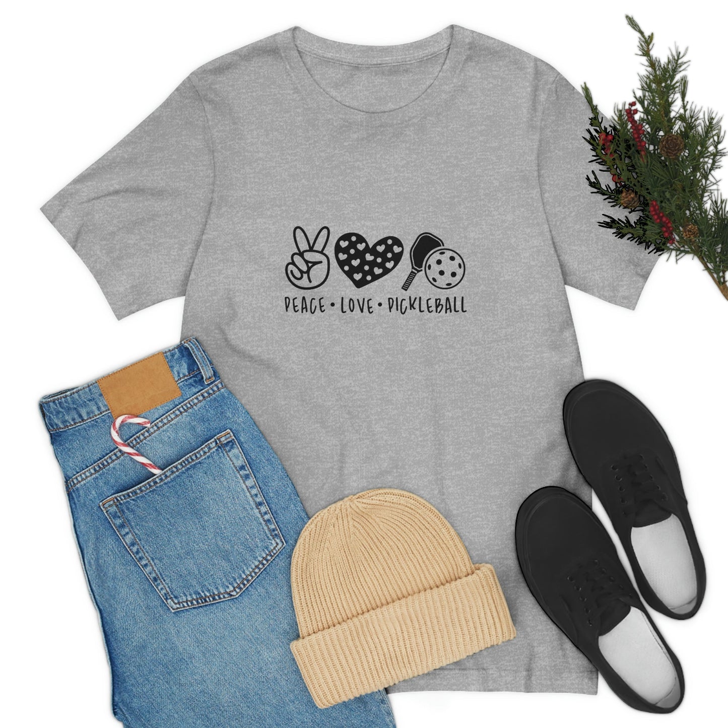 Peace Love and Pickleball Unisex Jersey Short Sleeve Tee