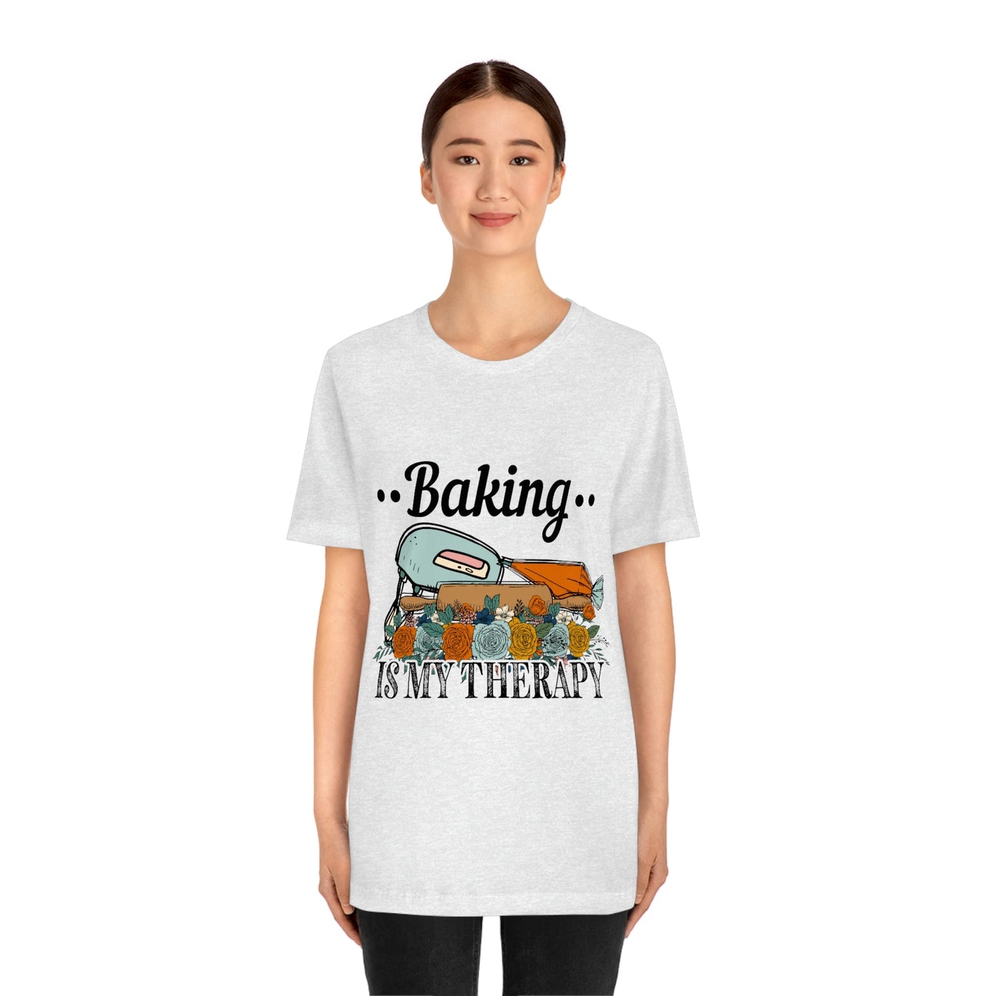 Baking Is My Therapy Jersey Short Sleeve Tee