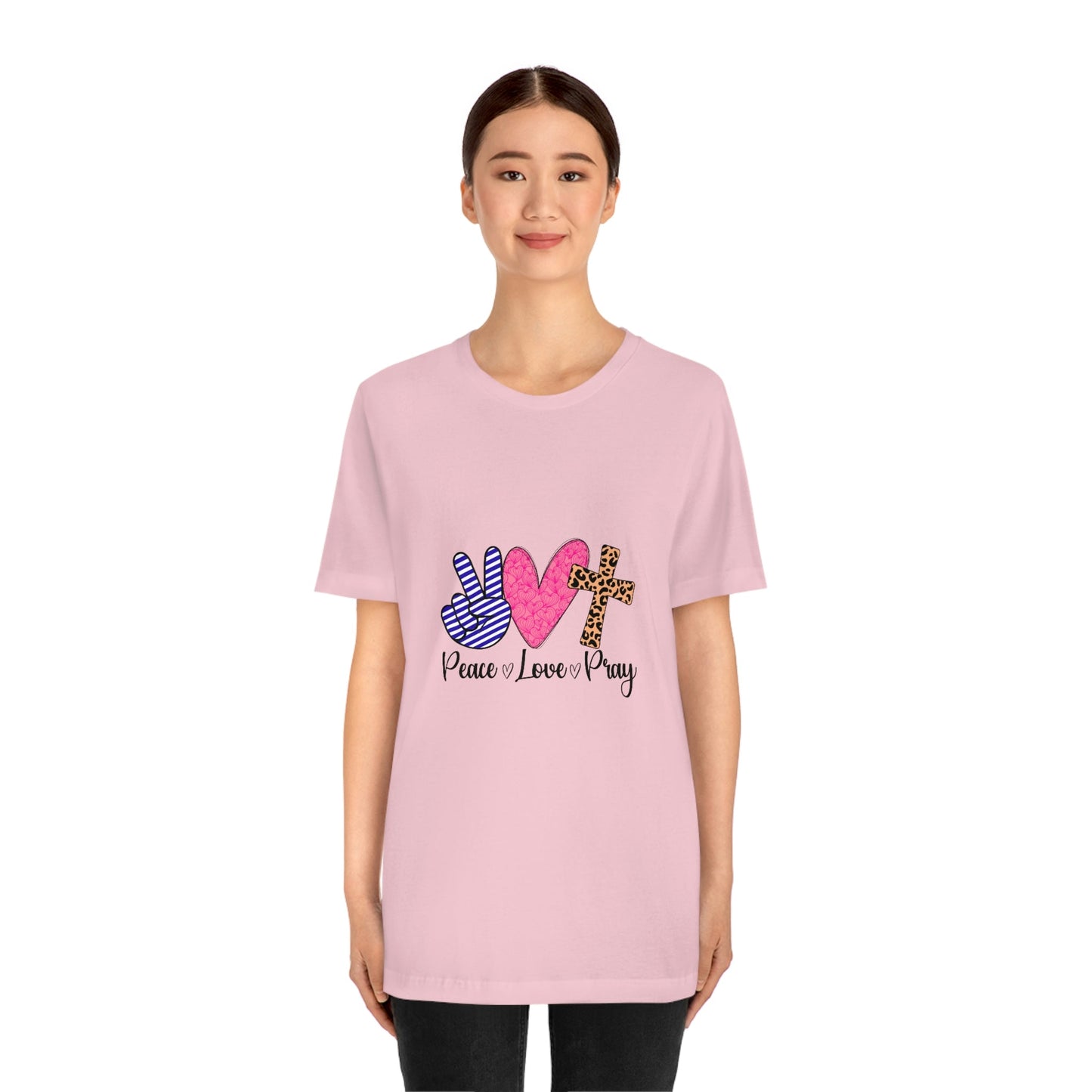 Peace Love and Pray Unisex Jersey Short Sleeve Tee