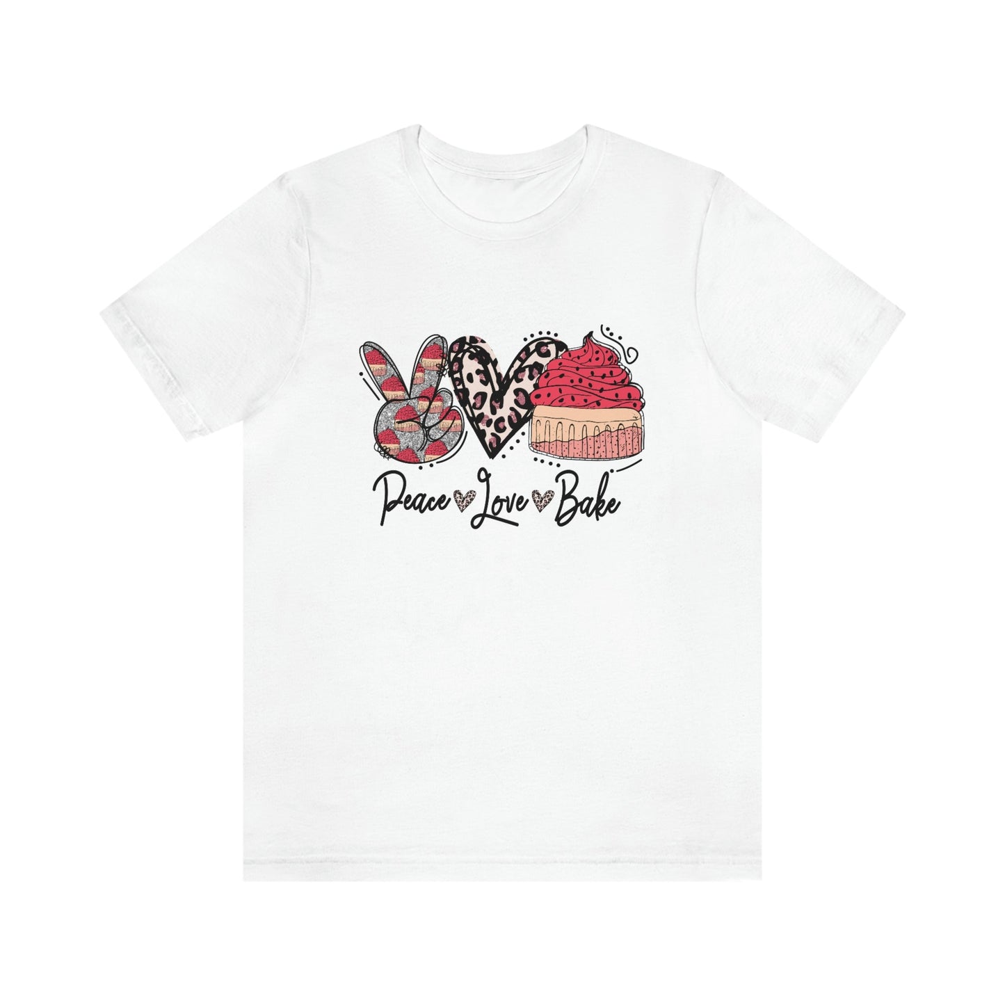 Peace Love and Bake Unisex Jersey Short Sleeve Tee