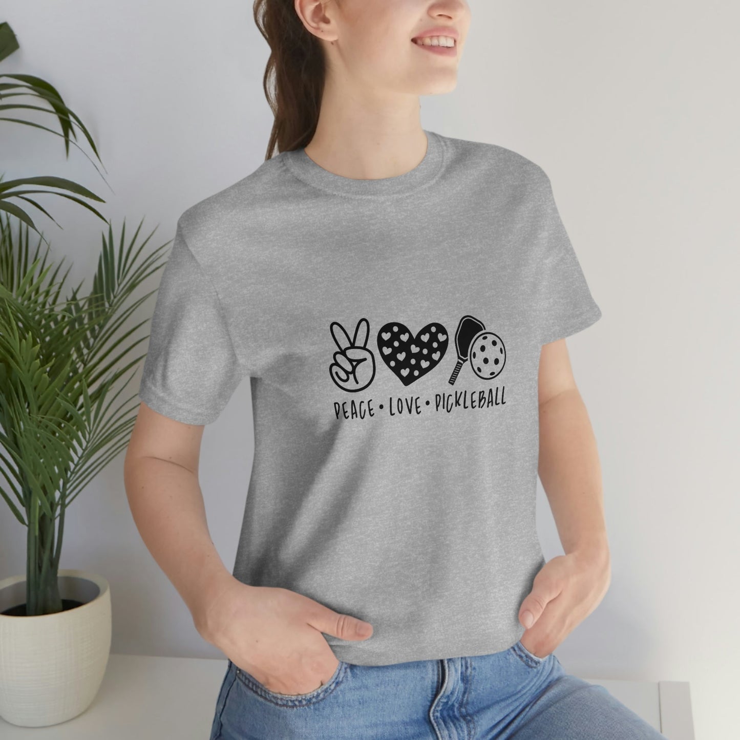 Peace Love and Pickleball Unisex Jersey Short Sleeve Tee