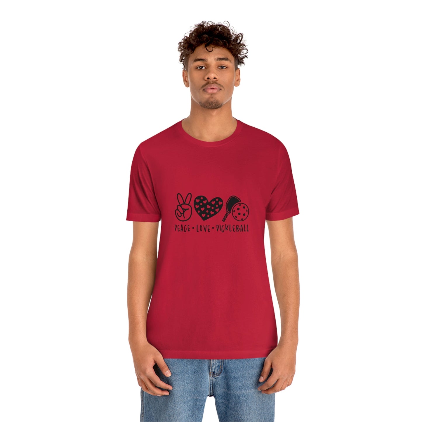 Peace Love and Pickleball Unisex Jersey Short Sleeve Tee