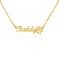 Name Necklace Paw Print