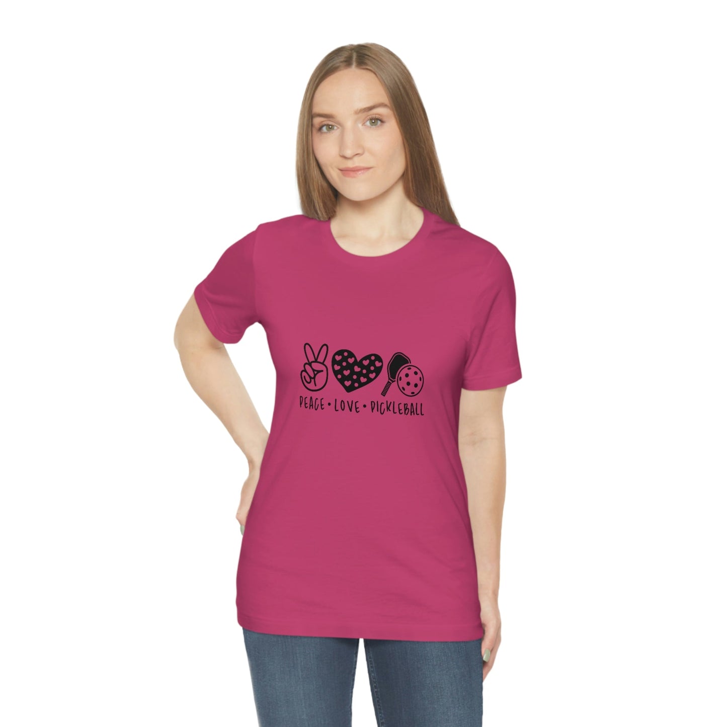 Peace Love and Pickleball Unisex Jersey Short Sleeve Tee