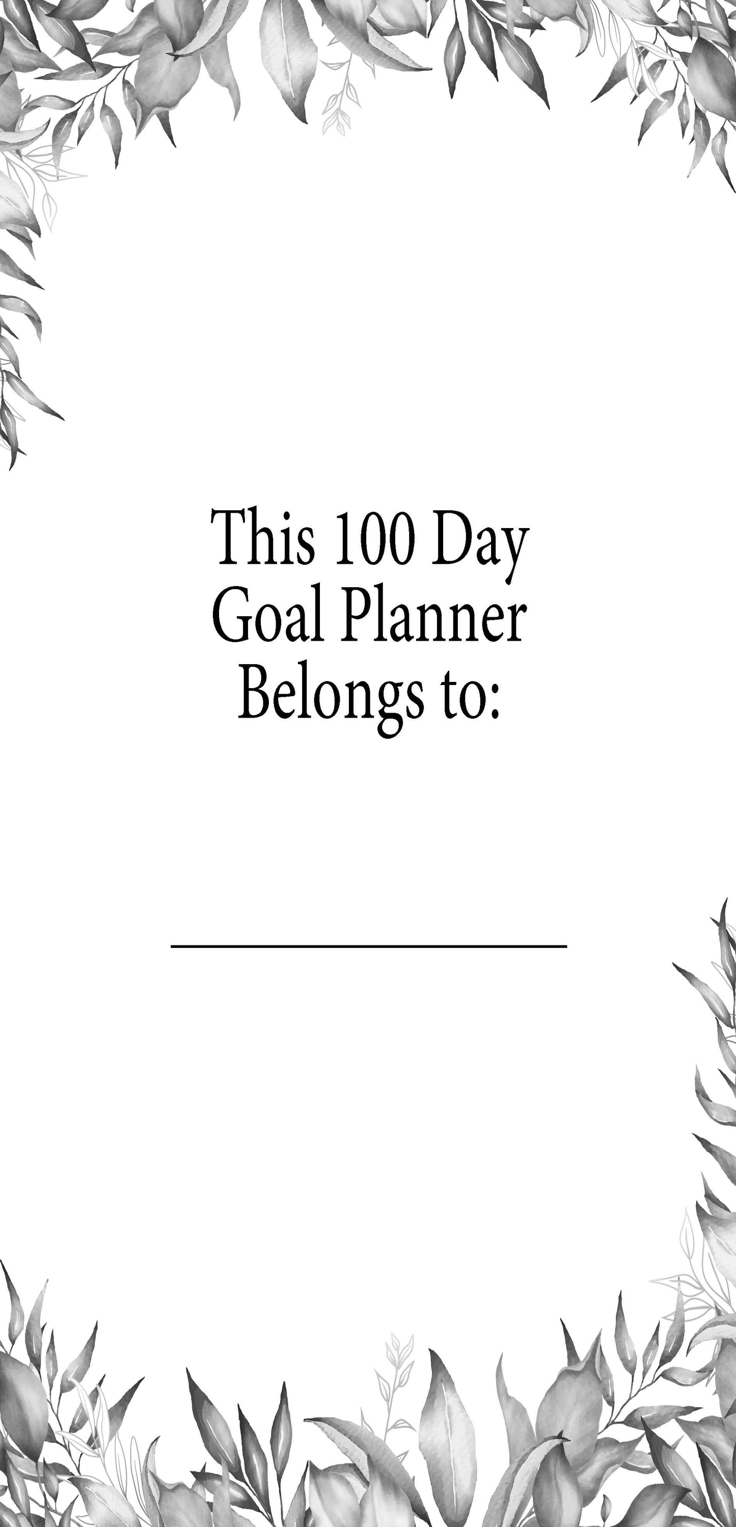 Printable 100 Day Goal Planner