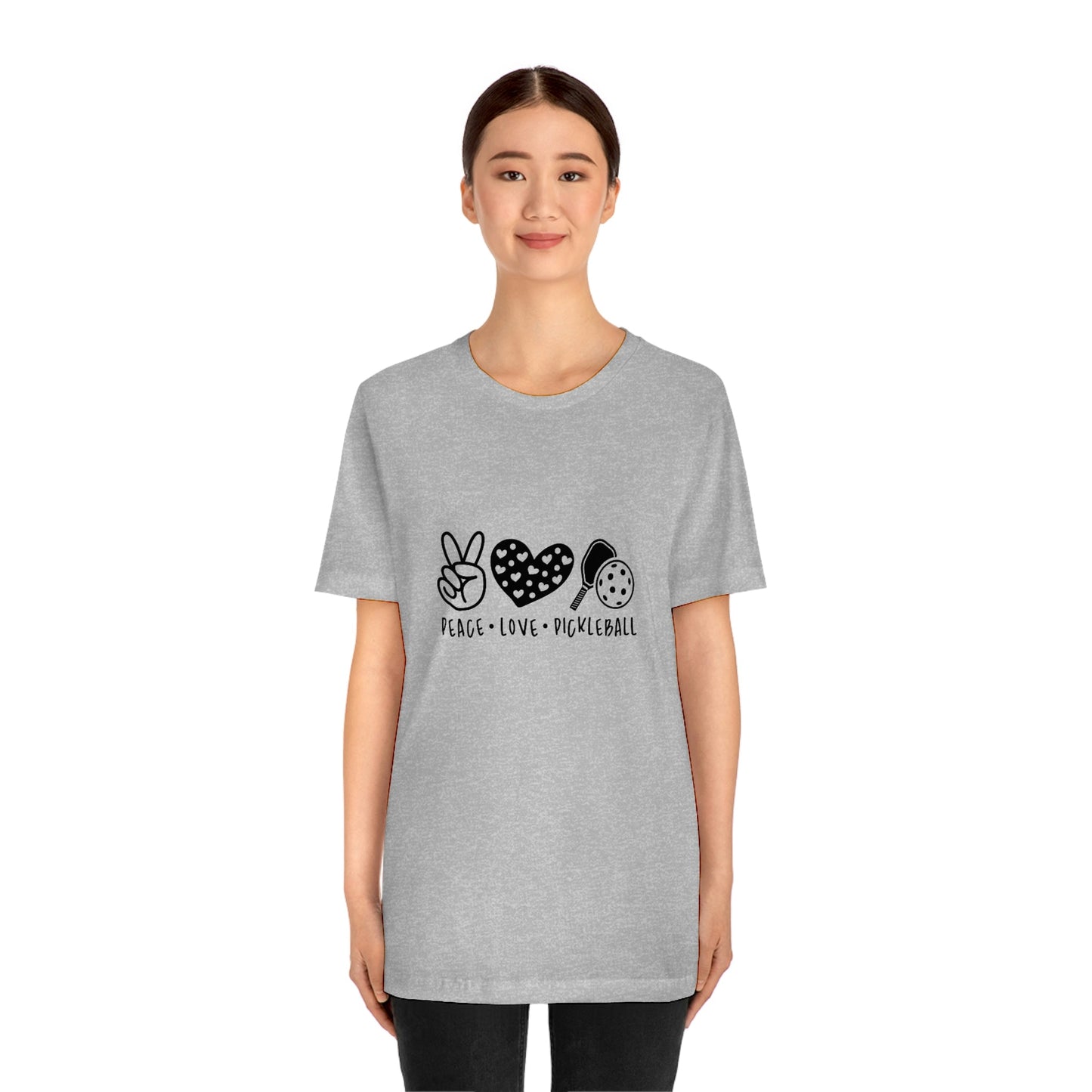 Peace Love and Pickleball Unisex Jersey Short Sleeve Tee