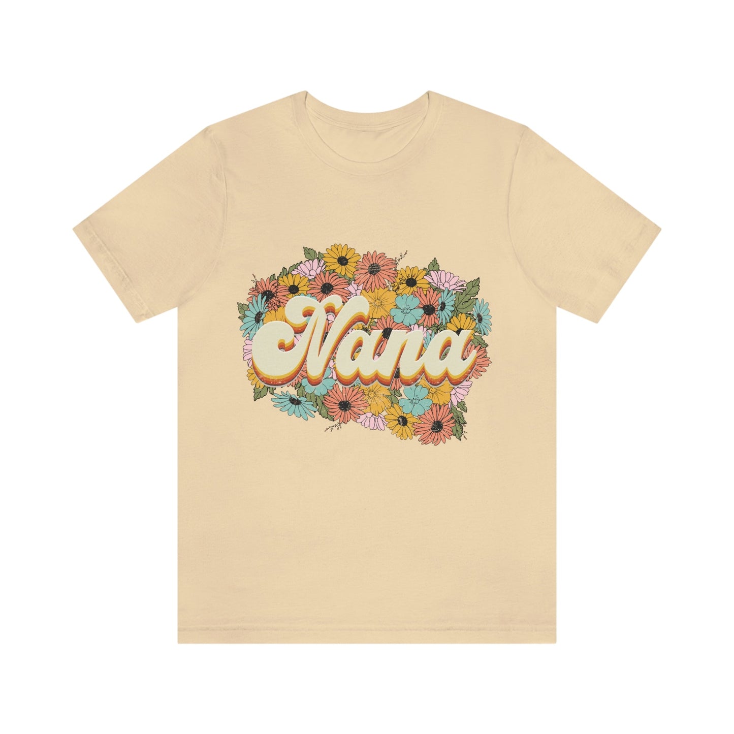 Vintage Nana Flowered Jersey Short Sleeve Tee, Mother's Day Gift, Nana Birthday gift, Nana gift, Grandma gift, Nana Shirt