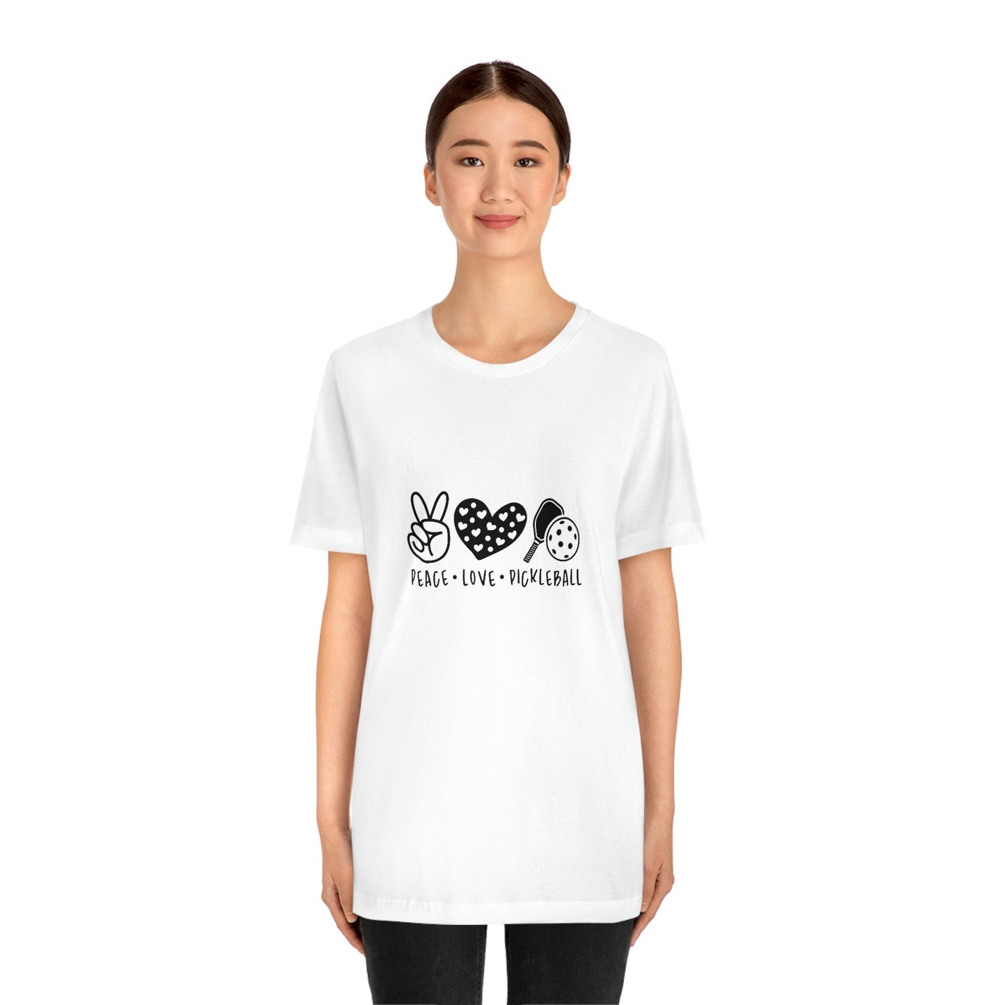 Peace Love and Pickleball Unisex Jersey Short Sleeve Tee
