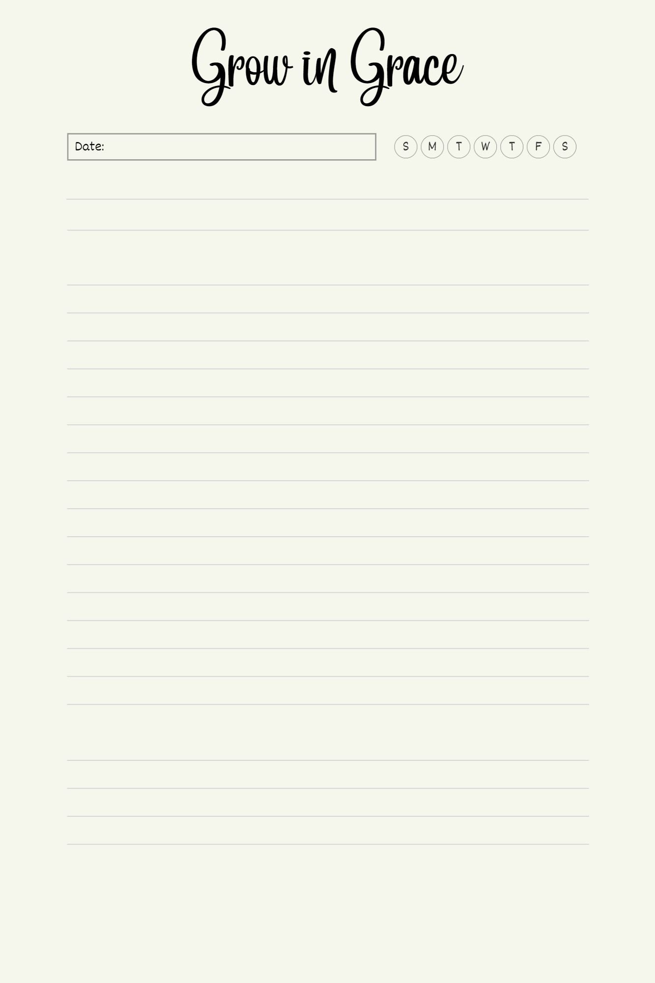 Grown in Grace Digital Prayer Journal (PDF)