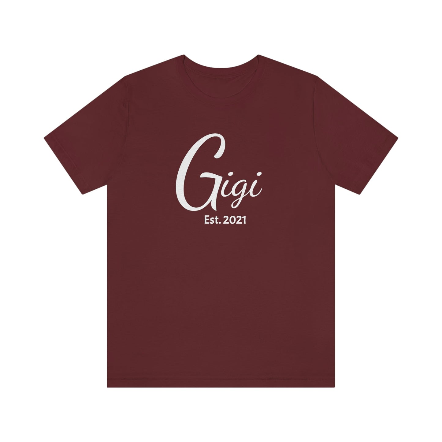 Gigi Est Year T-shirt Jersey Short Sleeve Tee (fully customizable) Mother's Day, Mother's Day gift, Gigi Gift, Gigi Birthday, Grammy, Mimi, Nana,